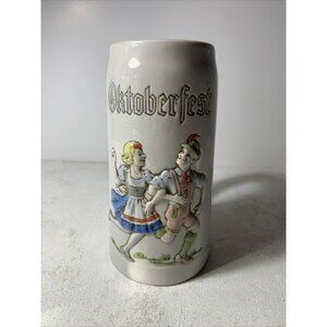 Ceramarte Embossed Oktoberfest w/ German Dancers Beer Stein Mug